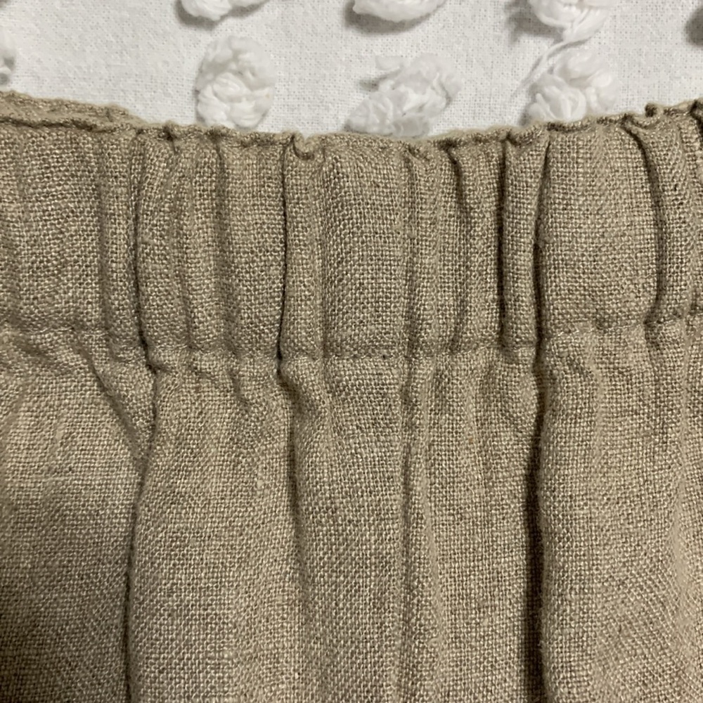 Flax Women’s 100% Linen Classic Wide-Leg Oatmeal Large Pants Lagenlook Quiet - Picture 4 of 11